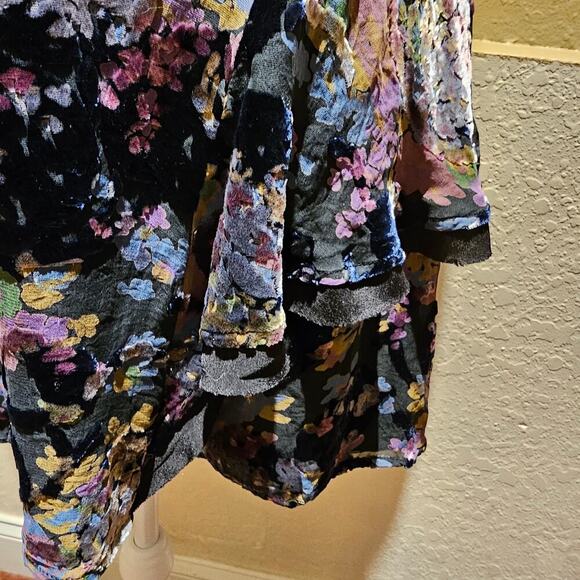 Free People S 4 Crushed Velvet Dark Romantic Dress Witchy Goth Dark Academia - Picture 7 of 16